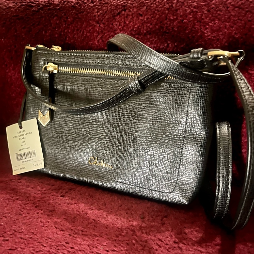 Cole Haan Mini Crossbody Black Leather.